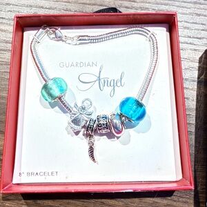 Silver Bracelet with Blue Charms